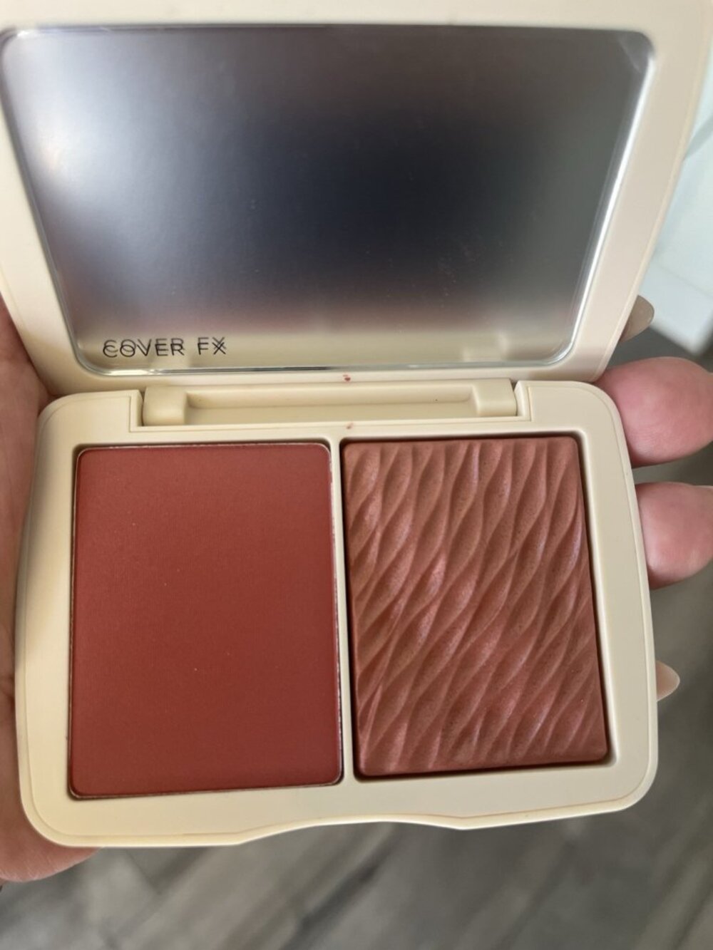 COVER FX Monochromatic Blush Duo Spiced Cinnamon Shimmer & Matte Highlighter